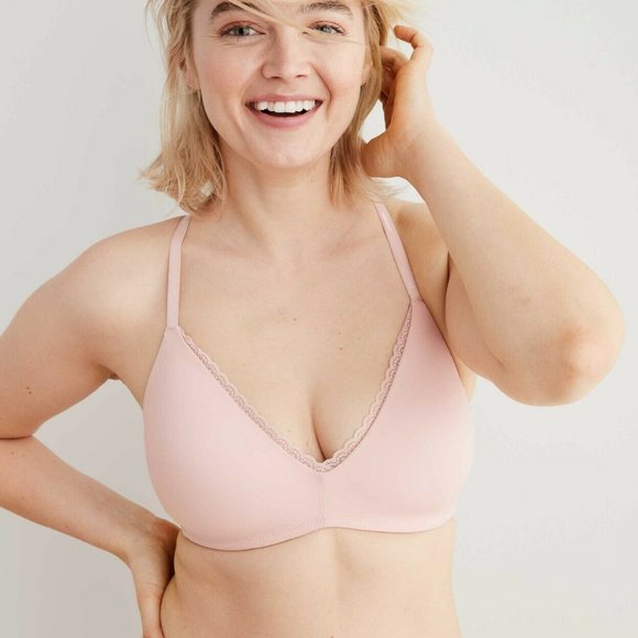 aerie Other - Aerie Real Happy Wireless Lightly Lined Bra Pink